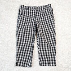 VTG Y2K 90s Lauren Ralph Lauren Woman Black White Gingham Capri Pants US6 Preppy